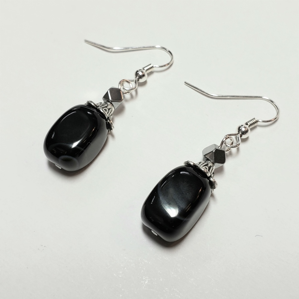 3/$15 Black Onyx and Hematite Earrings - Picture 3 of 6